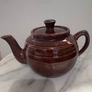 Brown Glazed Ceramic Teapot